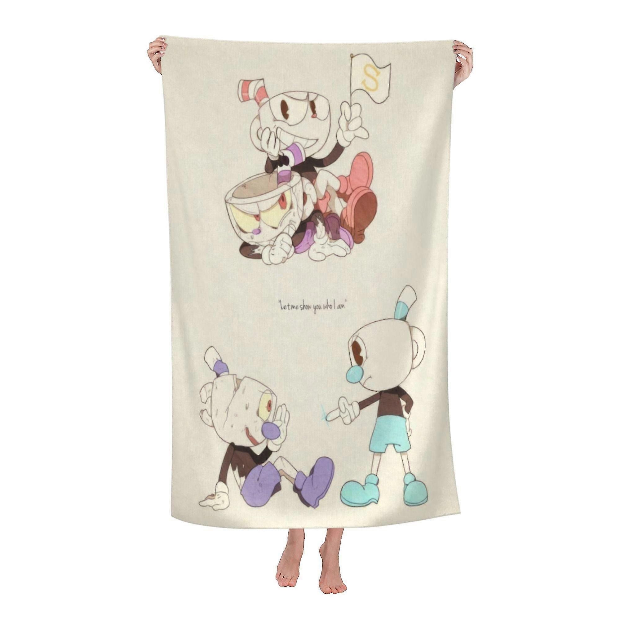 Cuphead Beach Towel, Large Microfiber Bath Towel
