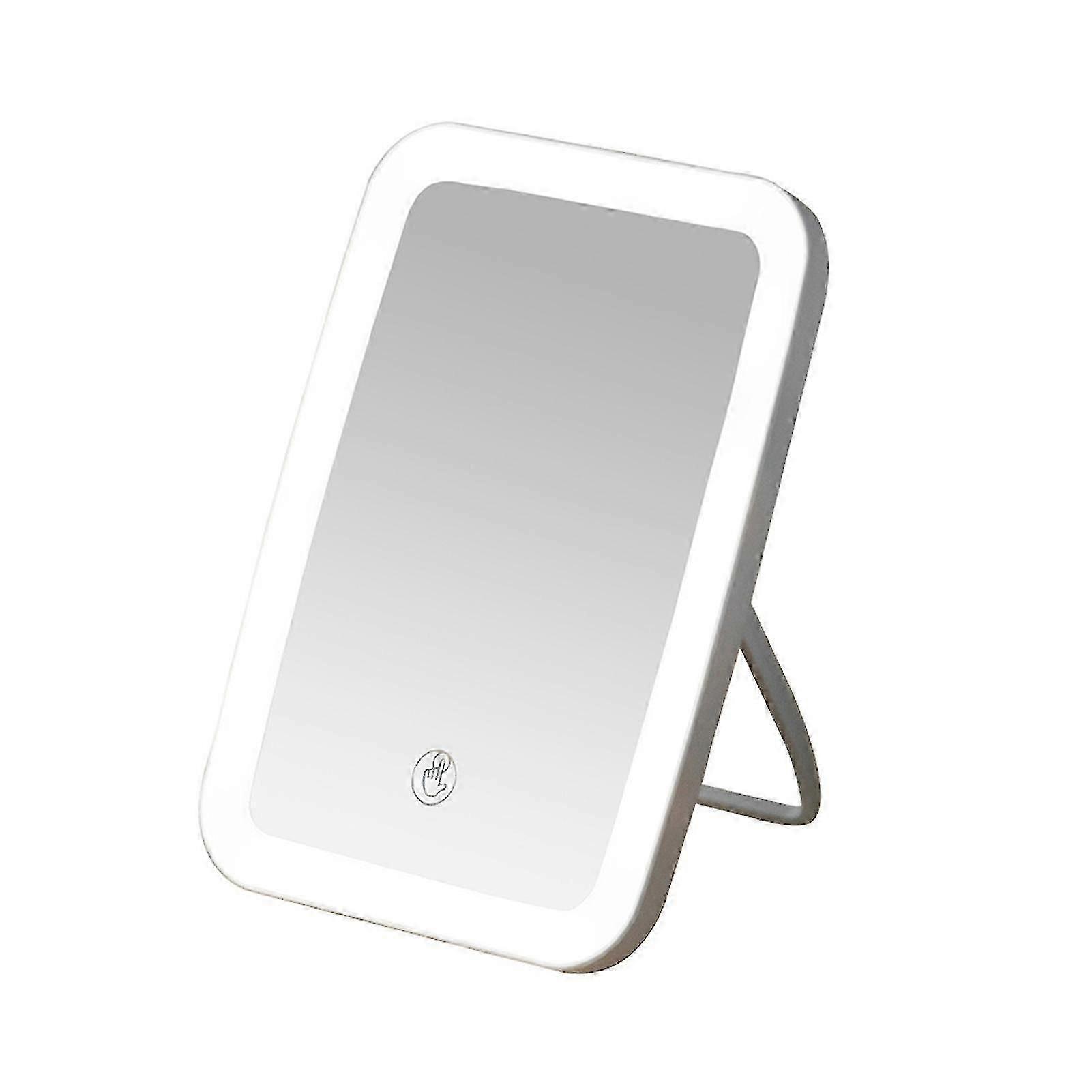 Makeup Mirror Portable For Desk With LED Light USB Rechargeable Folding Vanity