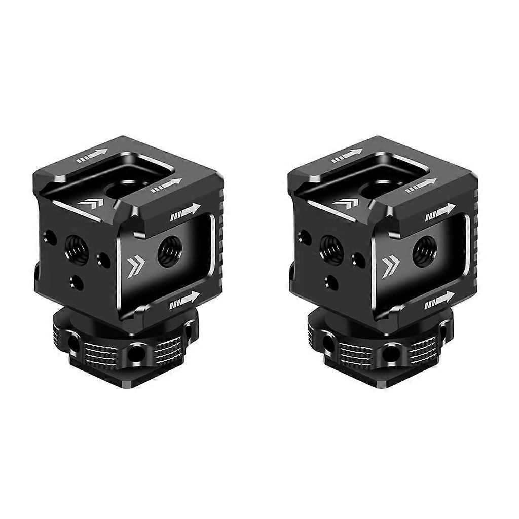 Hot Shoe Mount Adapter with 1/4 Inch Screw Hole, Triple Holder for DSLR and Mirrorless Cameras, 2-Pack
