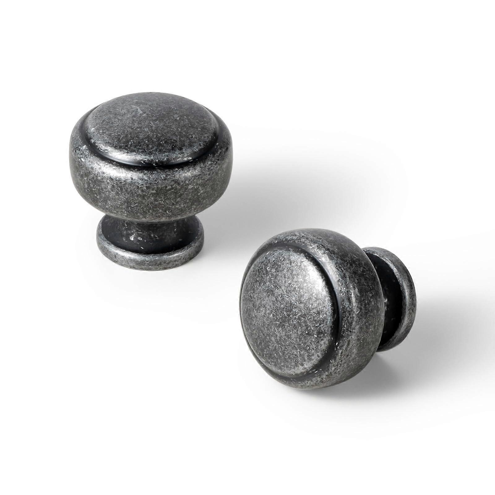 6 عبوات من مقابض خزانة مستديرة من النيكل - مقابض أثاث عتيقة أجهزة قديمة لأدراج المطبخ