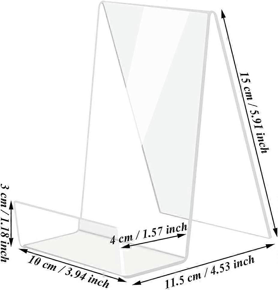 3-Piece Bookshelf, Bookends, Clear Plastic Bookshelf for Displaying Books, Notebooks, Picture Books