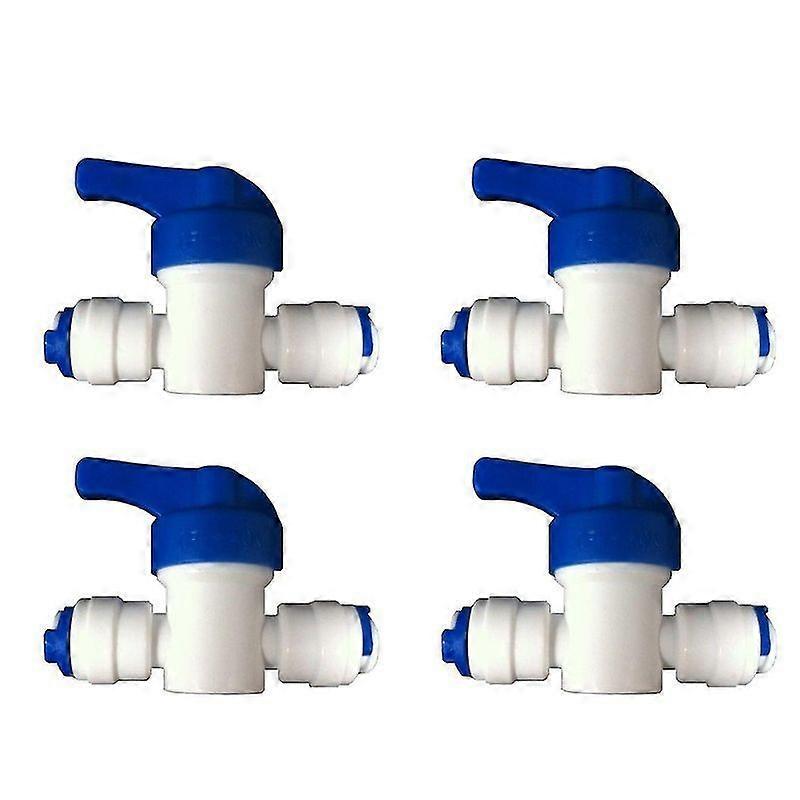 4 Pack Inline Tap Valves for 1/4" LDPE Fridge Freezer Reverse Osmosis Filter System