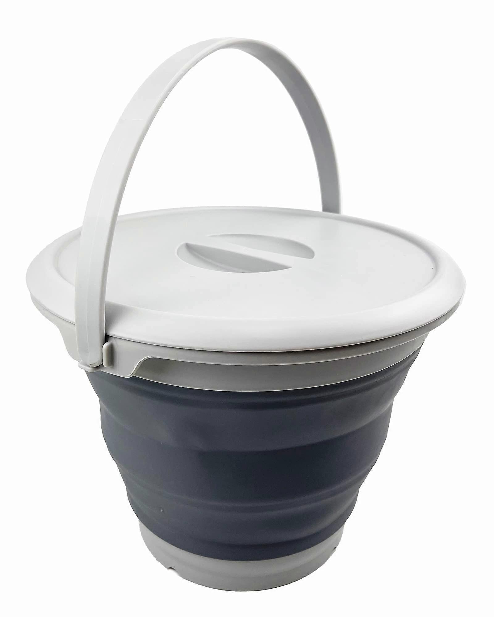 8.5L (2.2 gallon) foldable plastic bucket with lid - foldable round bath with lid - portable fishing water bucket