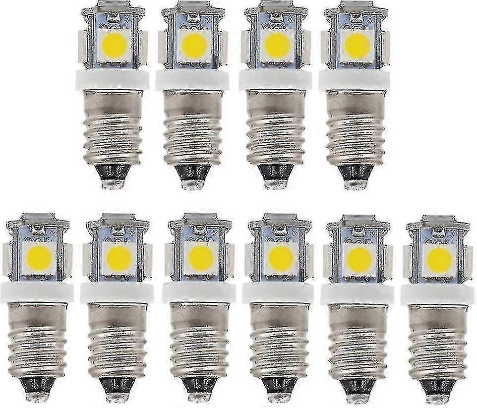 10 Pack E10 9v Cool White 5smd 5w Led Bulbs (cool White, 9v)