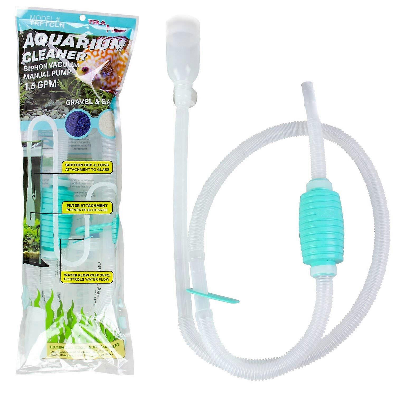 TRFTCLN Aquarium Gravel Cleaner (BPA Free) Aquarium Sand Cleaner/Water Siphon with Long Nozzle Water Flow Controller (1020 Gallon Tank)