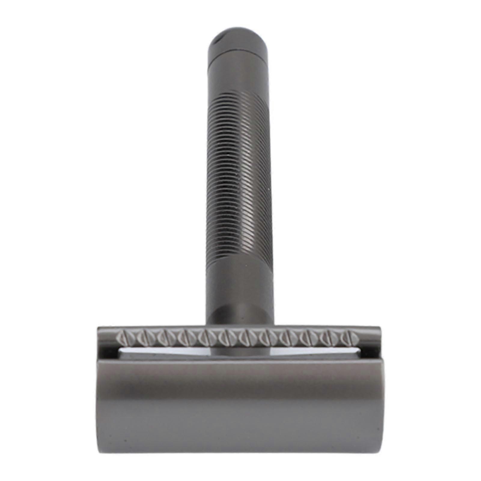 Double Edge Safety Razor Men Home Salon Portable Zinc Alloy Brass Handle Shaving Razor Birthday Gift Black