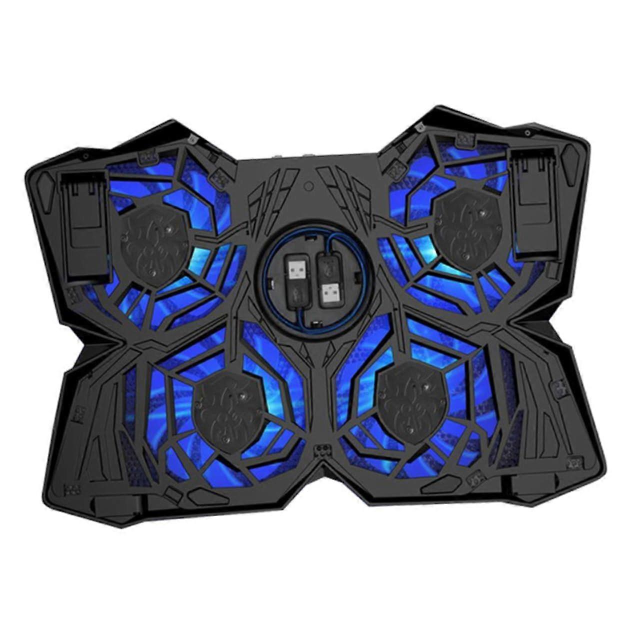 Noiseless Laptop Cooling Pad Turbofan Easy Install Notebook Cooler 4 Fans Notebook Cooling Mat Powered Laptop Stand Black Gaming Cooler