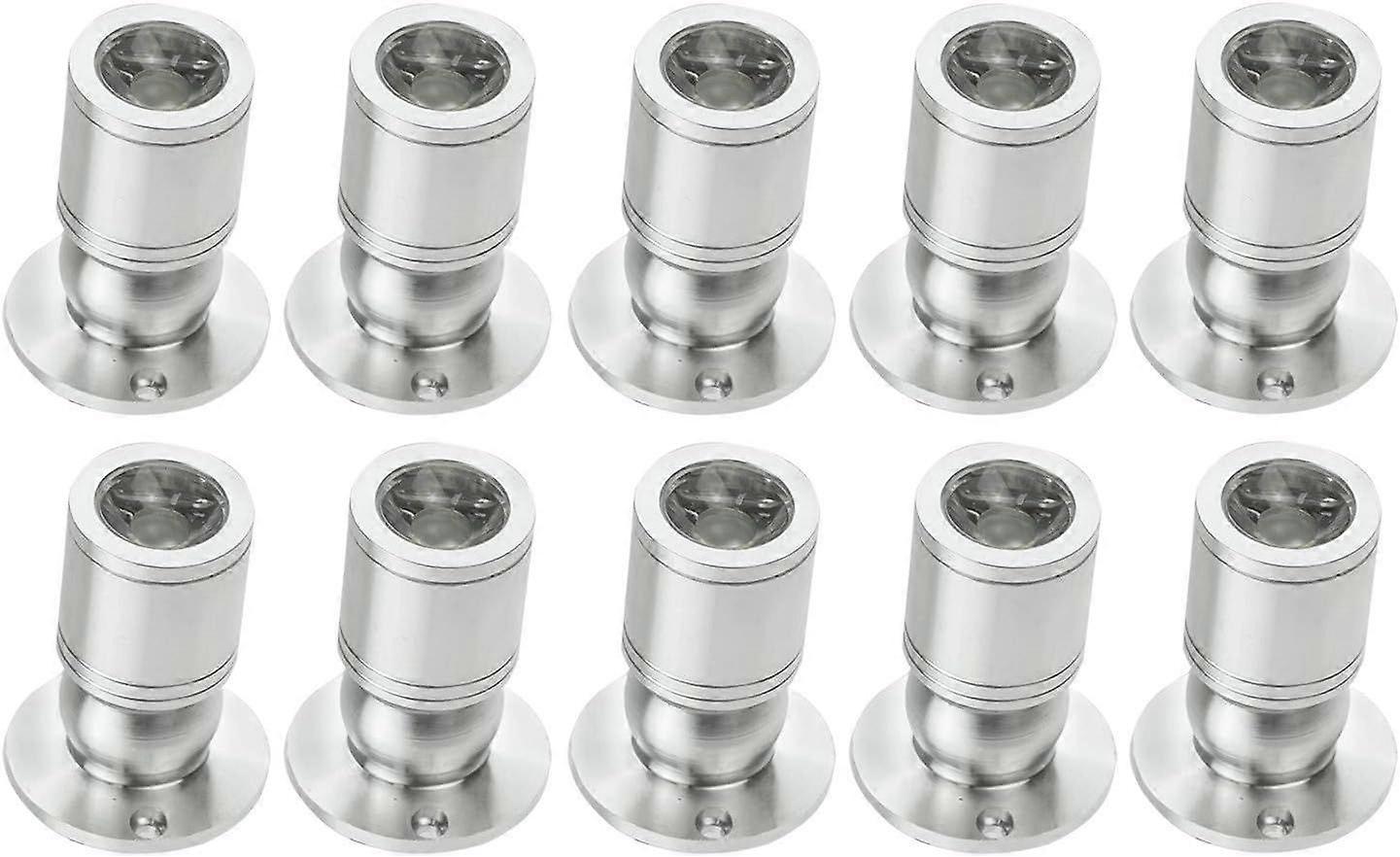 Mini LED Downlight Mini Recessed Spotlight 1W with Driver 100-265V AC 10pcs [Energy Class A+](Silver, Cool Light)