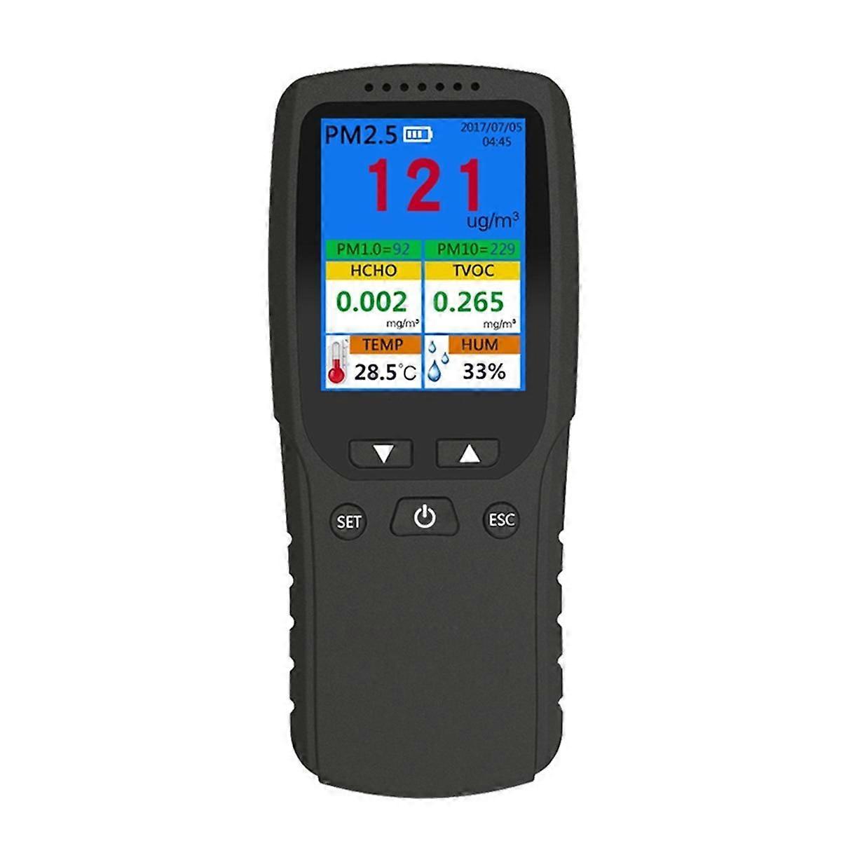 Monitor della qualità dell'aria 9 in 1 Interno Esterno PM2.5, PM1.0, PM10, HCHO, Sensore di temperatura e umidità del tester del rivelatore