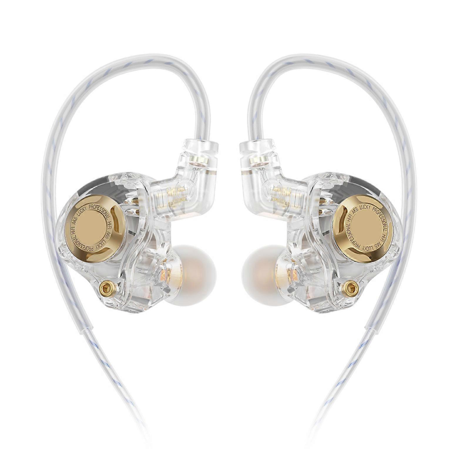 QKZ AK6 Lucky In Ear Headphones With Dynamic Driver And Adjustable Sound Setting For Music And Gaming Optional Color Transparent color