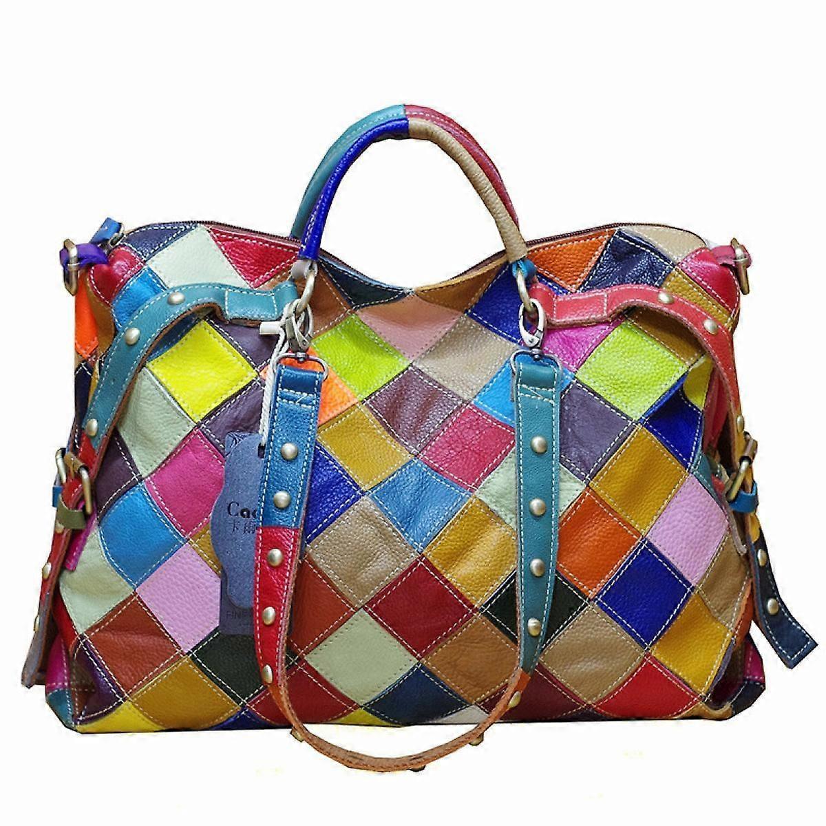Sac à main multicolore pour femmes Cuir véritable Random Color Hobo Shoulder Purse