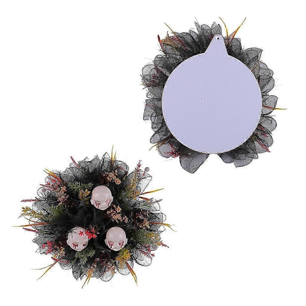 Artificial Wreath With Skull For Front Door, Garden, Window, Halloween Party