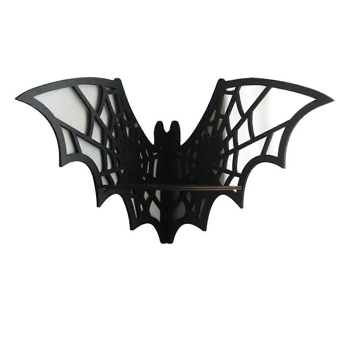 Bat Horn Frame Wooden Floating Bat Corner Shelf Gothic