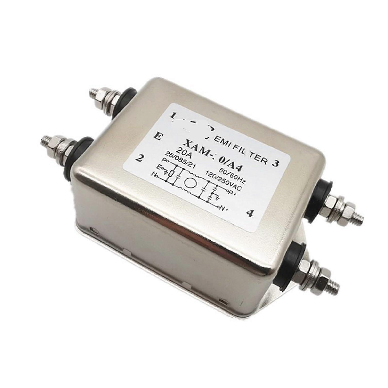 AntiNoise Power Supply Filter SinglePhase AC 220V10A 20A electromagnetic AntiInterference XAM20A (Size : XAM20A4)