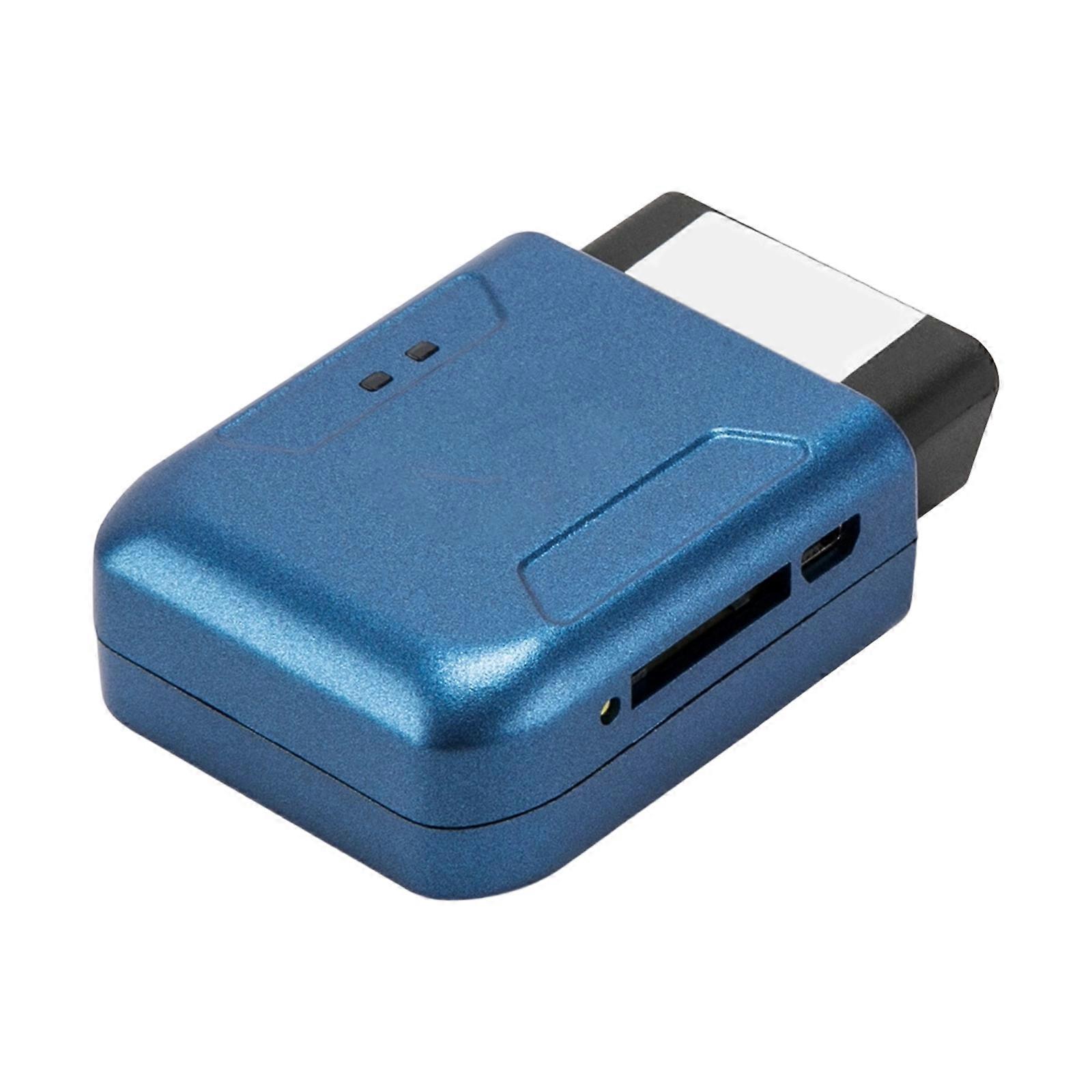Easy To Use OBD Navigation Tracking Device for Car Real Time Vehicle Locator with Anti Theft Alarm and Remote Monitoring Blue