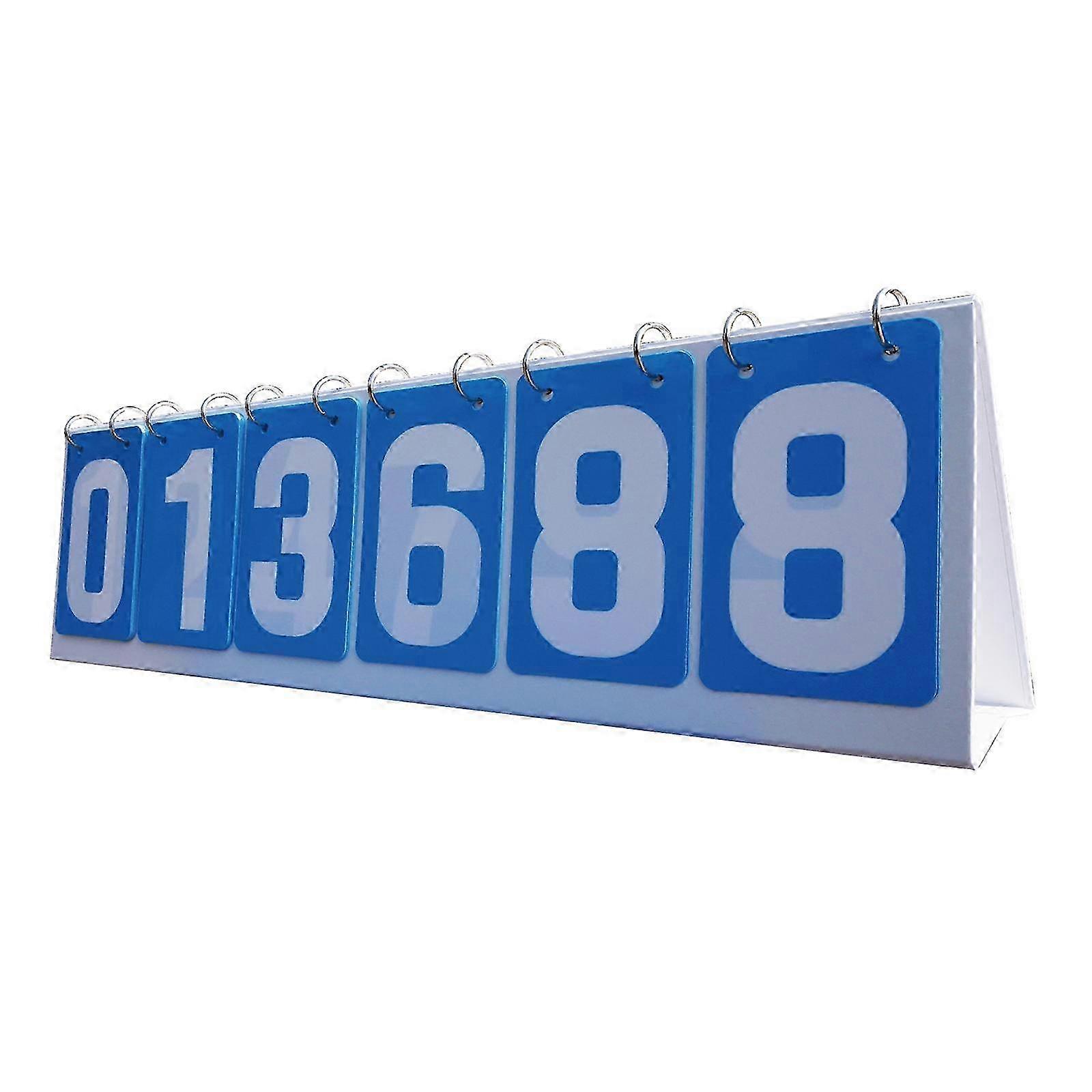 Tabletop Flip Scoreboard Scoring Board 6 Digital Score Keeper Practical Table Tennis Scoreboard for Basketball Ping Tennis-color: blue
