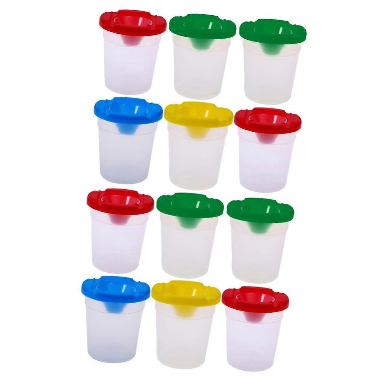2sets Spill Proof and Paint Cups for Paint Washable with Lids for and 6pcs2