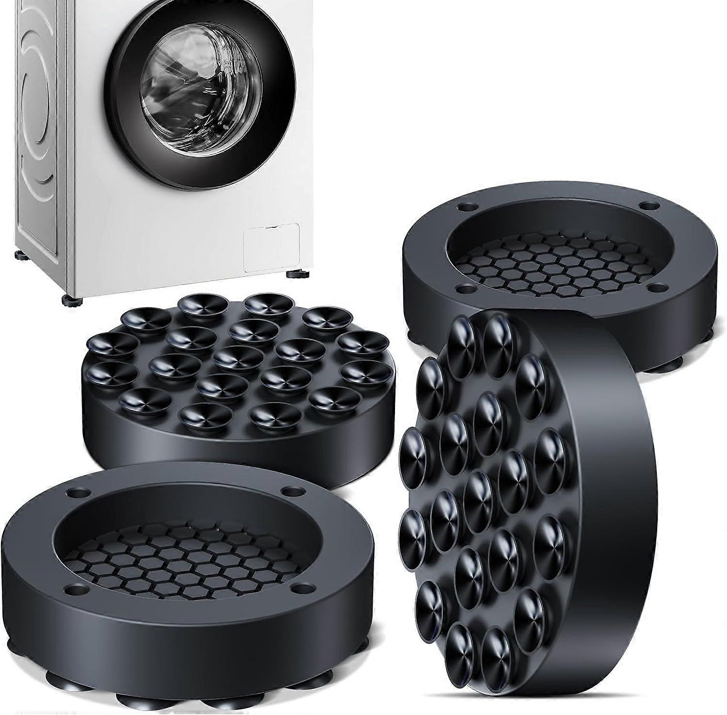Pack Washing Machine Vibration Dampers, Universal Anti Vibration Rubber Non-Slip Mat for Washing Machines and Dryers