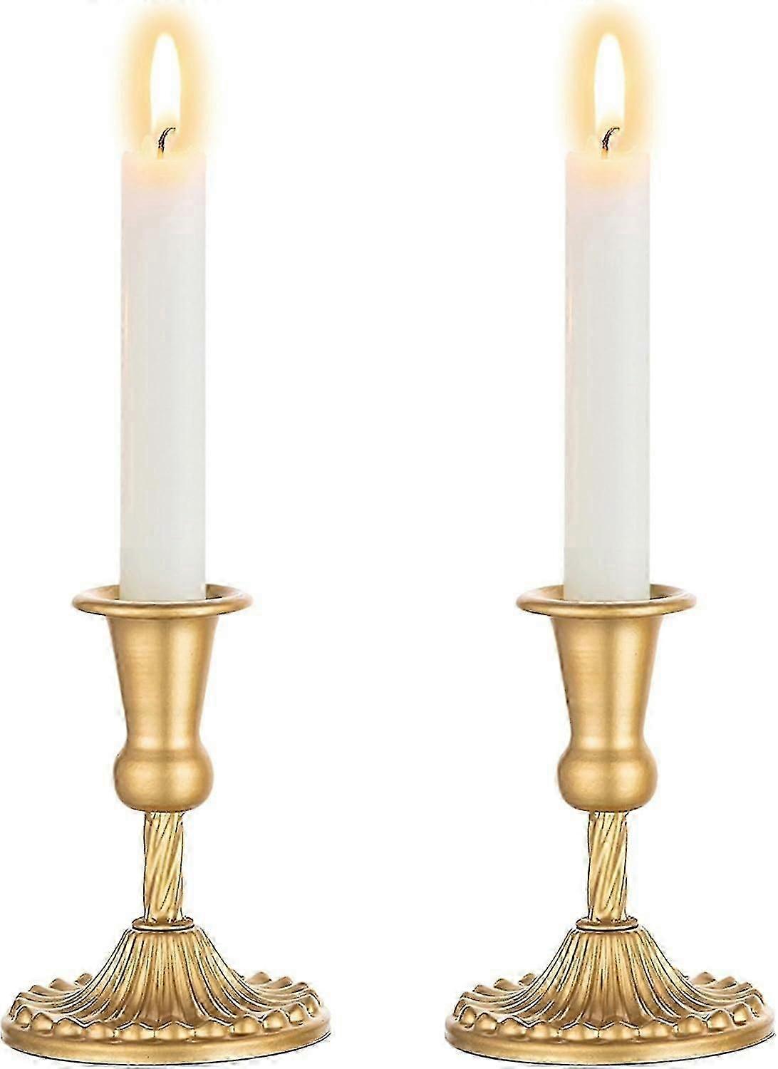 Dww-bougeoir Or Pour Centre De Table Mariage - 2 Pices Bougeoirs En Mtal