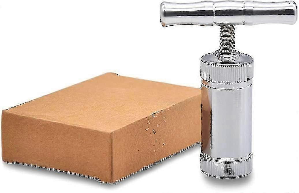 Rustfrit stål Pollen Press T Tryk håndtag Tool Heavy Duty Holdbar 100% Premium Anodized Spice Pollen (sølv)