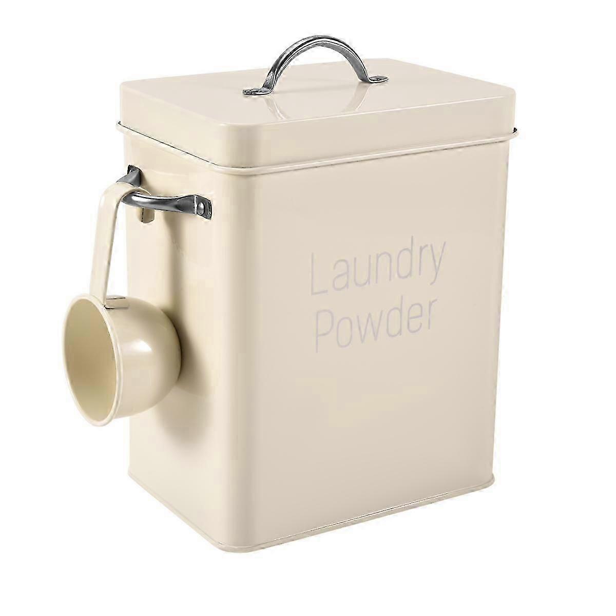 5L Beautiful Powder Laundry Powder Boxes Storage with Scoop White