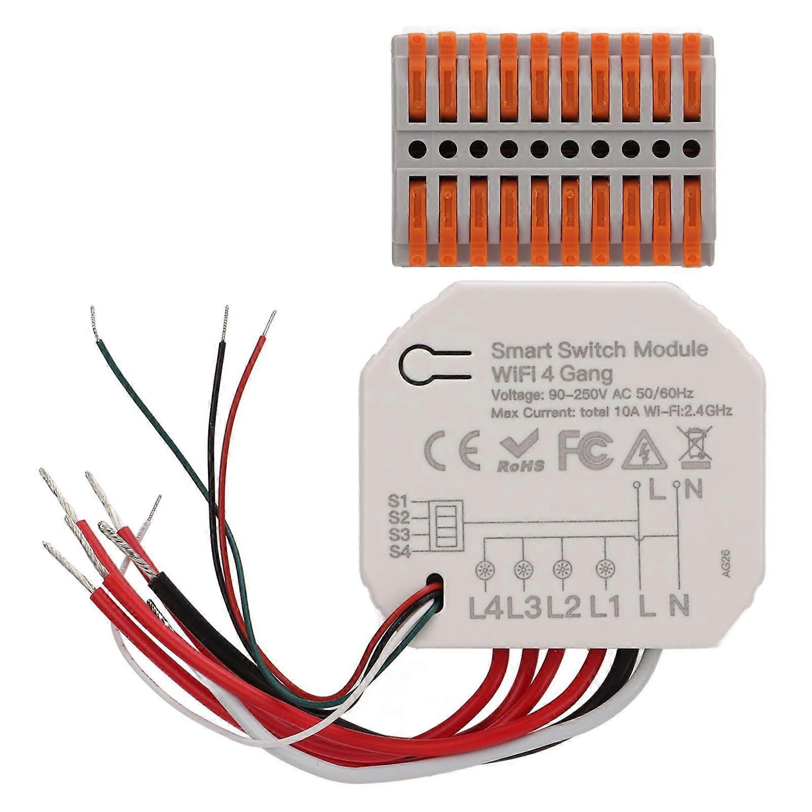 Hochwertiges WiFi Tuya Smart Home Versteckte 4-Wege-Ein-/Ausschaltung Smart App-Fernbedienung