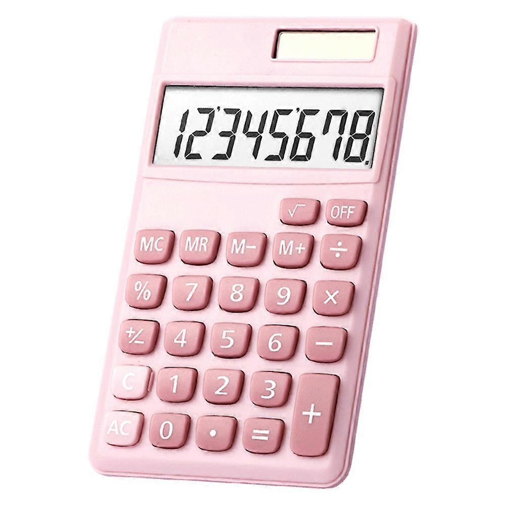 Mechanical Calculator 8 Digit Large Solar Power and LCD Display Big Button Cute Candy Colored Calculator Suitable for Office School Home for Kids Stu