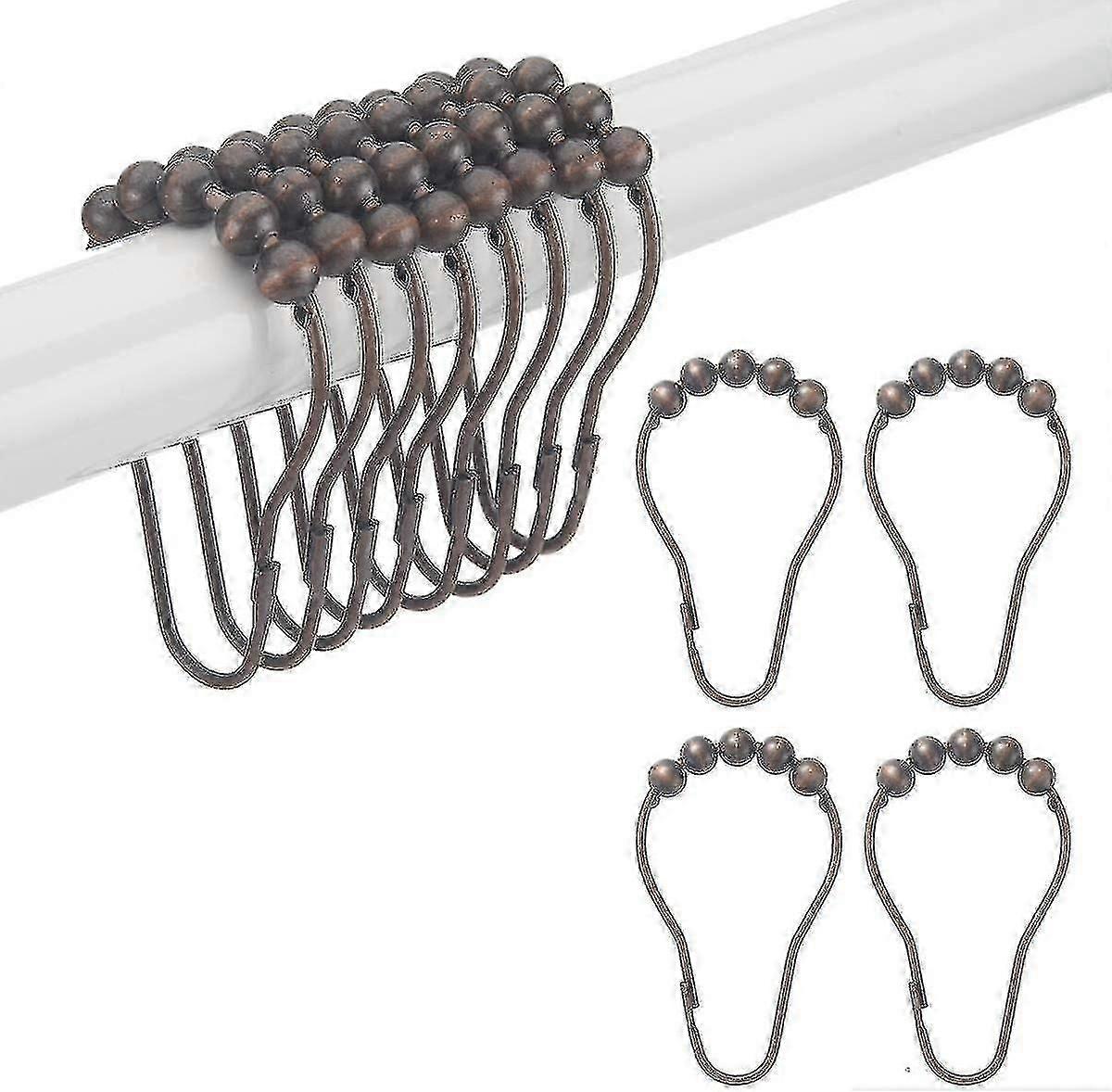 Shower Curtain Hooks Rings, Rust-resistant Metal Shower Curtain Hooks