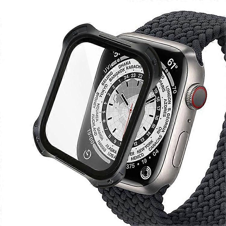 RURIHAI متوافق مع Apple Watch Series 4/5/6 44mm / SE 44mm / SE (2022) 44 مم غطاء علبة ساعة الكمبيوتر الصلب المضاد للتصادم مع T