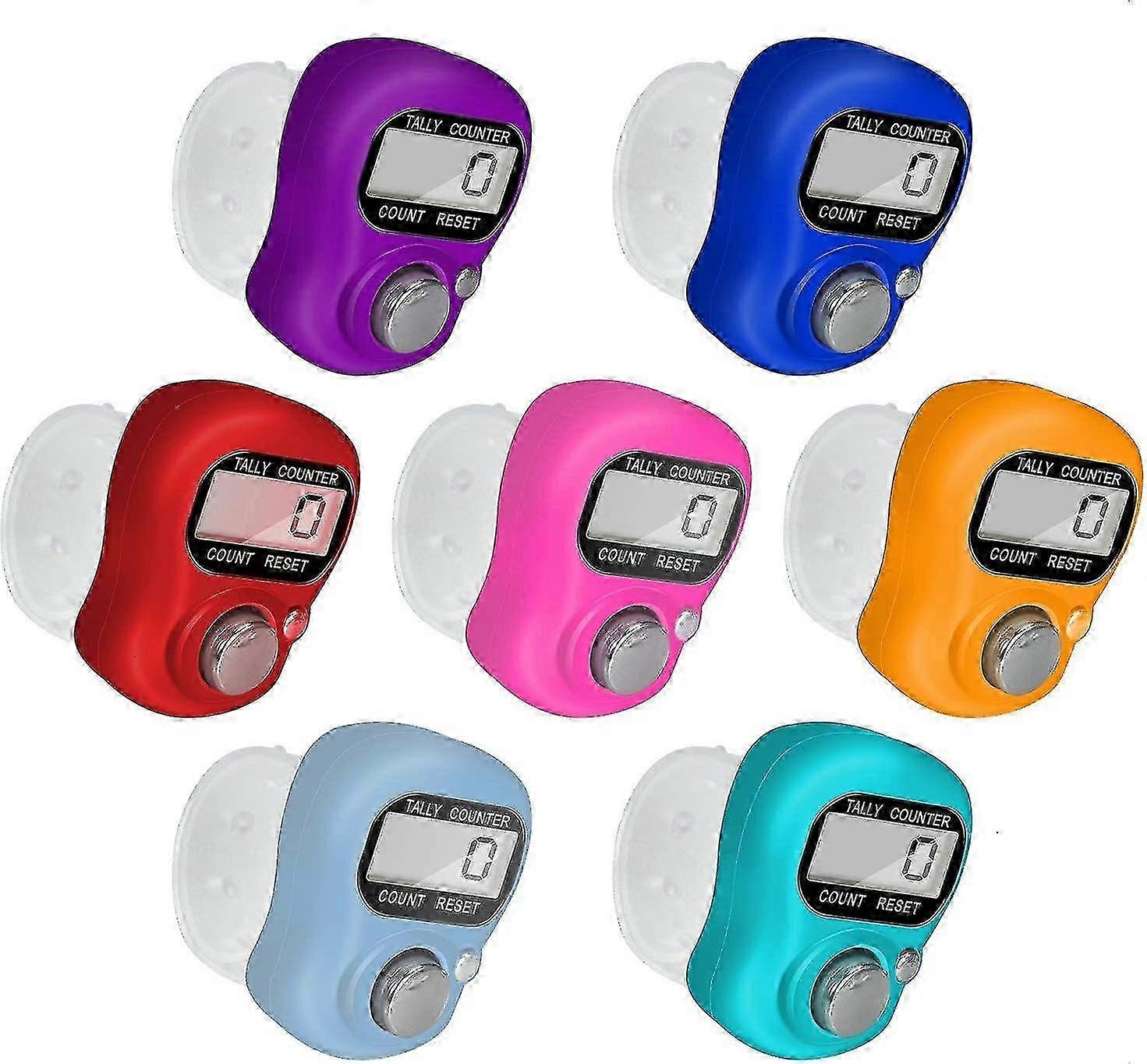 7-Pack 5-Digit LCD Electronic Finger Counter, Resettable Digital Tally Counter