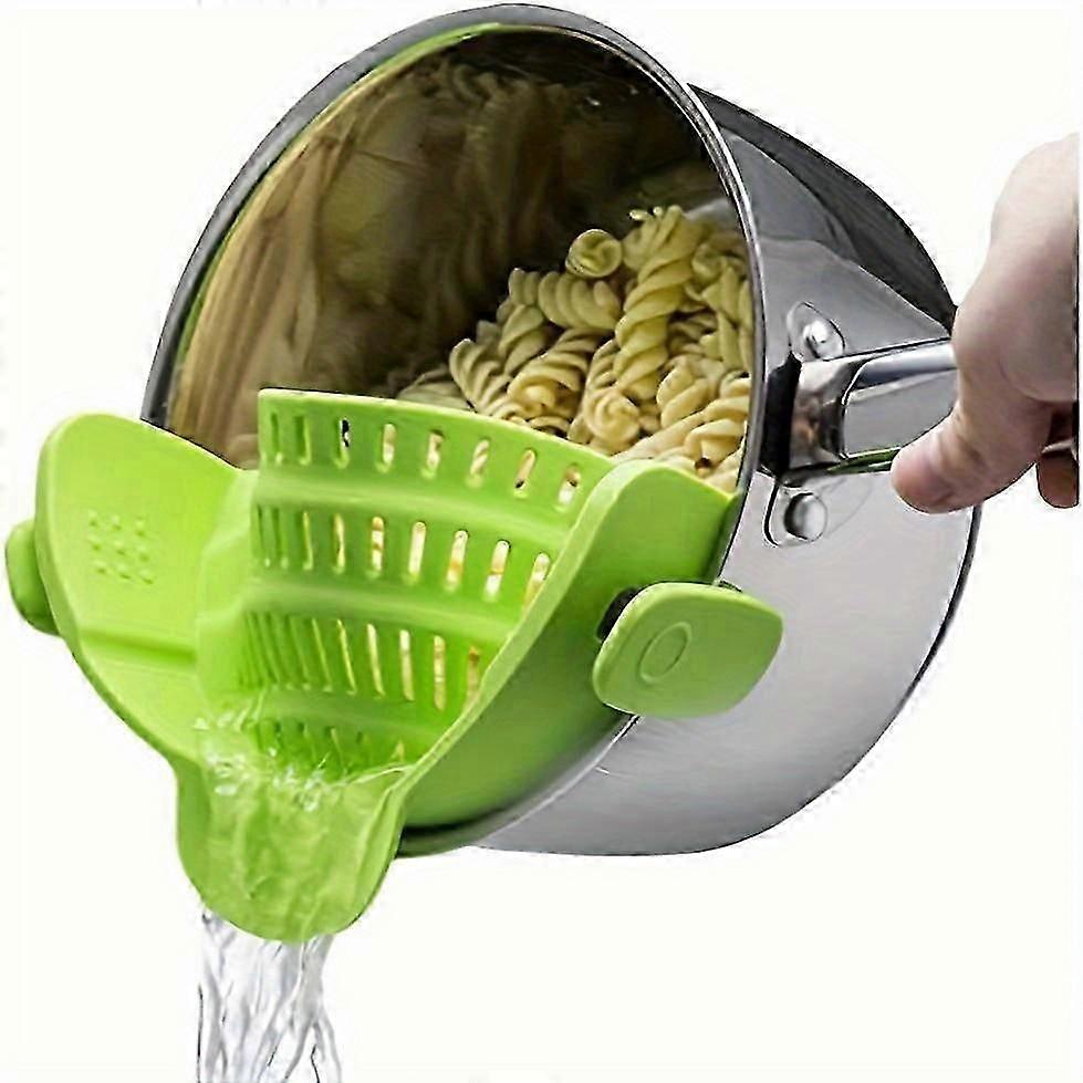 Silicone Pasta Strainer - Wide Mouth, Adjustable Clip-on Kitchen Gadget For Easy Noodle Draining Vegetable/fruit Filtering