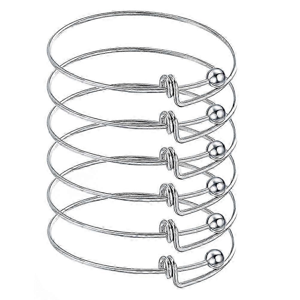 DIYジュエリー作りのための15PCSステンレス鋼弾性ブレスレットワイヤー - シルバー