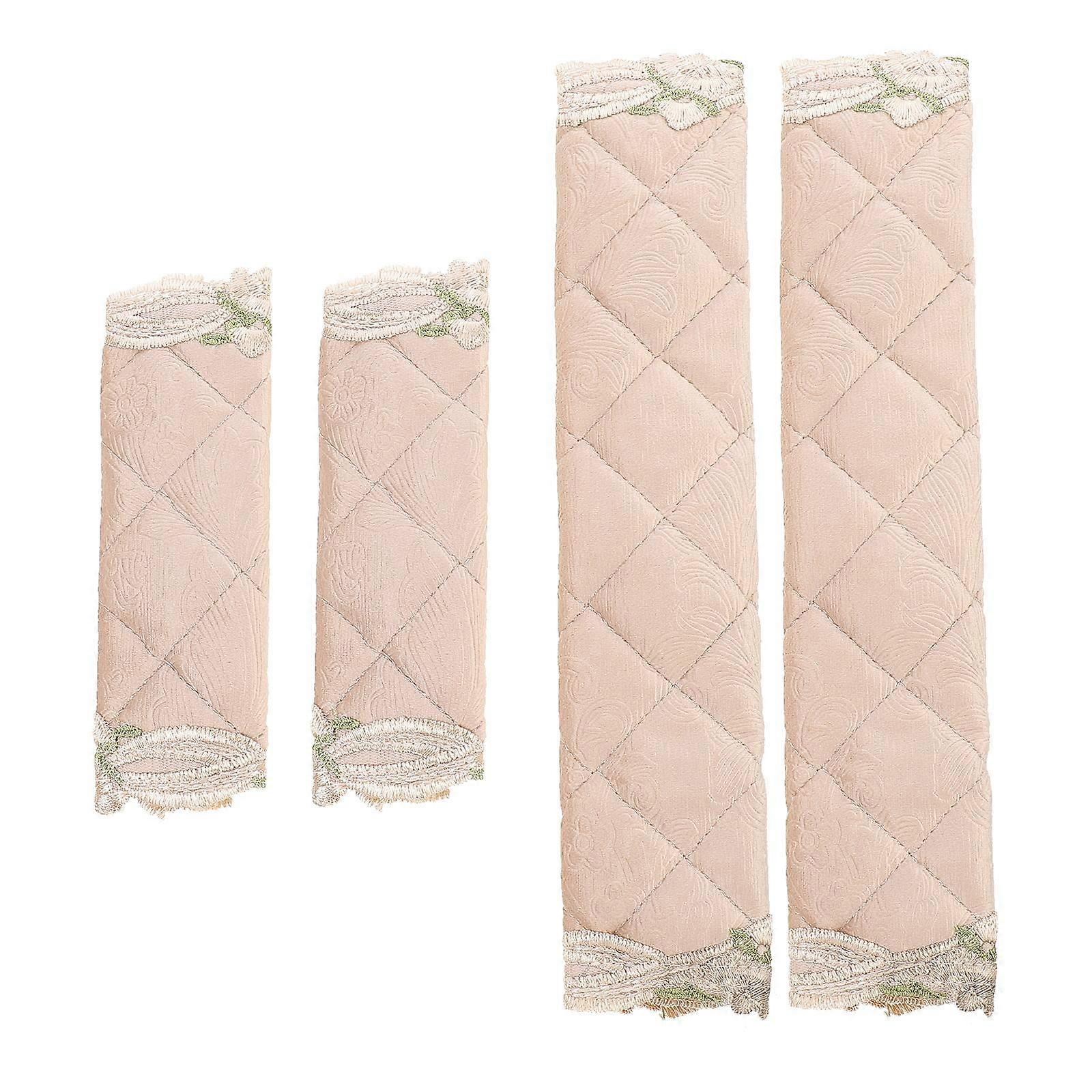 4pcs Thickened Quilted Refrigerator Door Handle Covers, Flower Pattern, Universal for Kitchen Appliances, Easy to Clean, Comfortable Grip