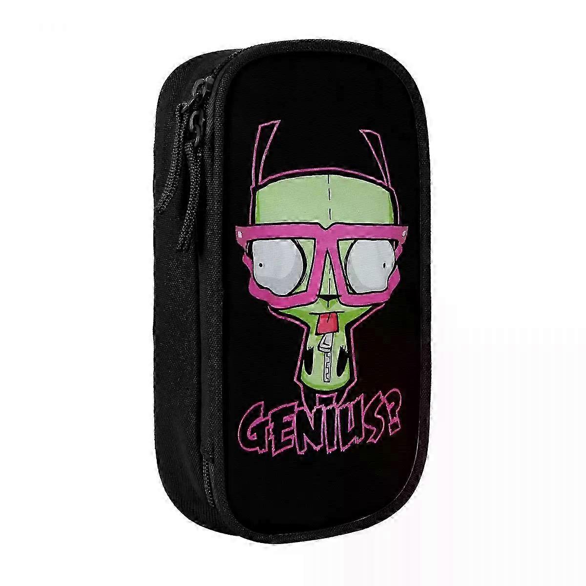 Lovely Kawaii Invader Zim Style Pencil Cases, Large Storage Bags for Pens and Office Supplies, Perfect for Organizing Your Stationery