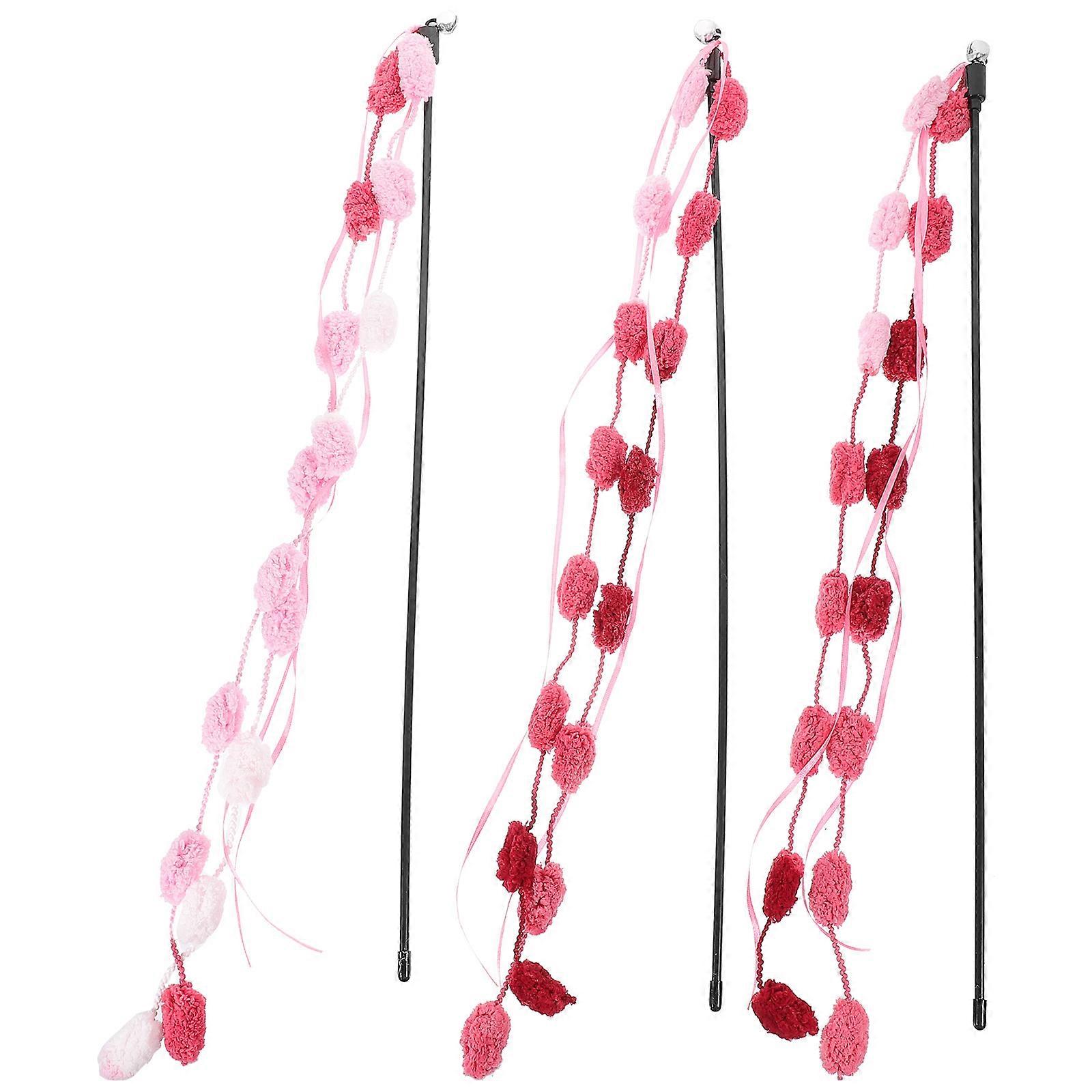 Cat Toy Interactive Social Interaction Cat Wands For Cat Entertainment Plastic 3Pcs