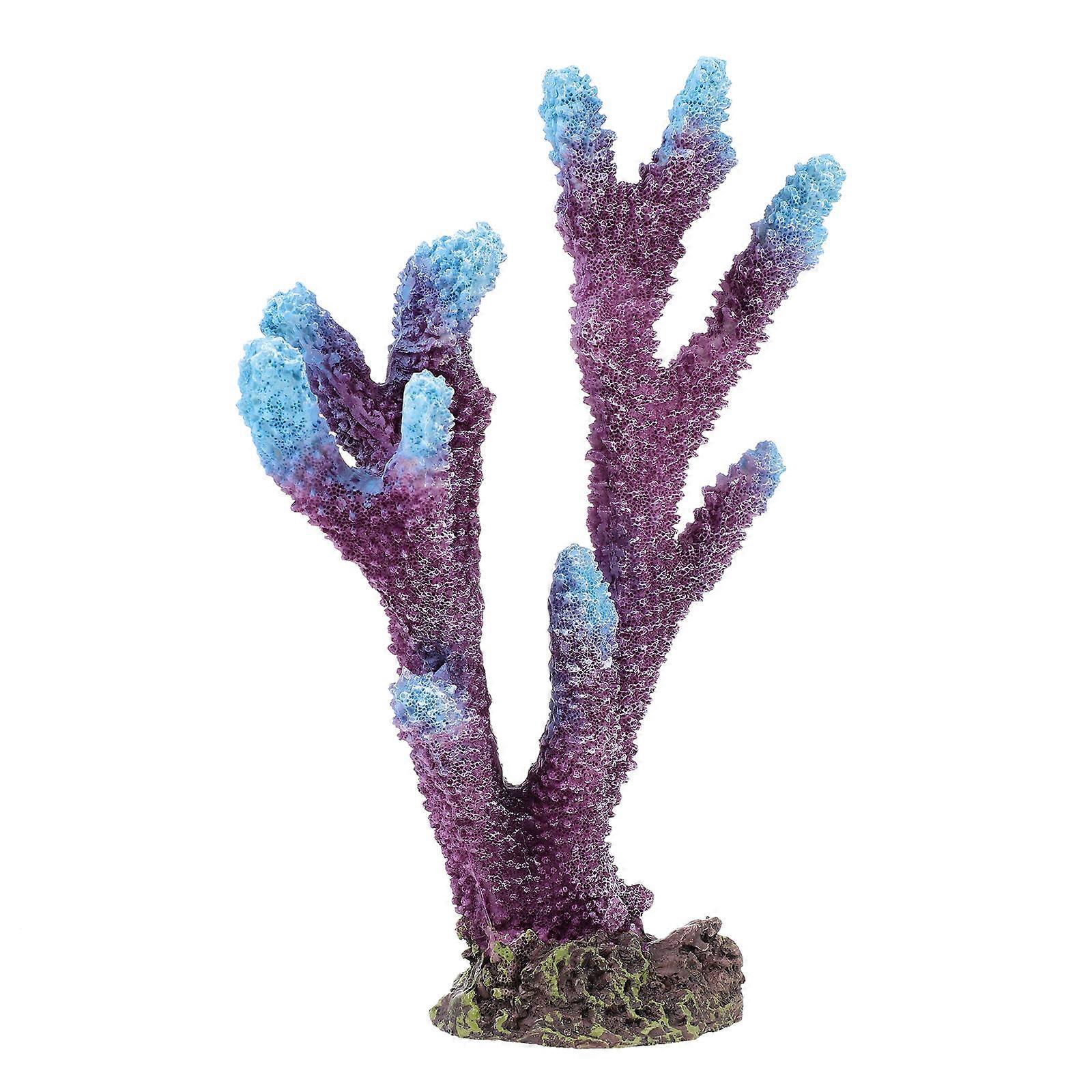 Fish Tank Ornament Aquarium Decoration for Fish Tank Purple Resin Irregular Shape 1Pcs