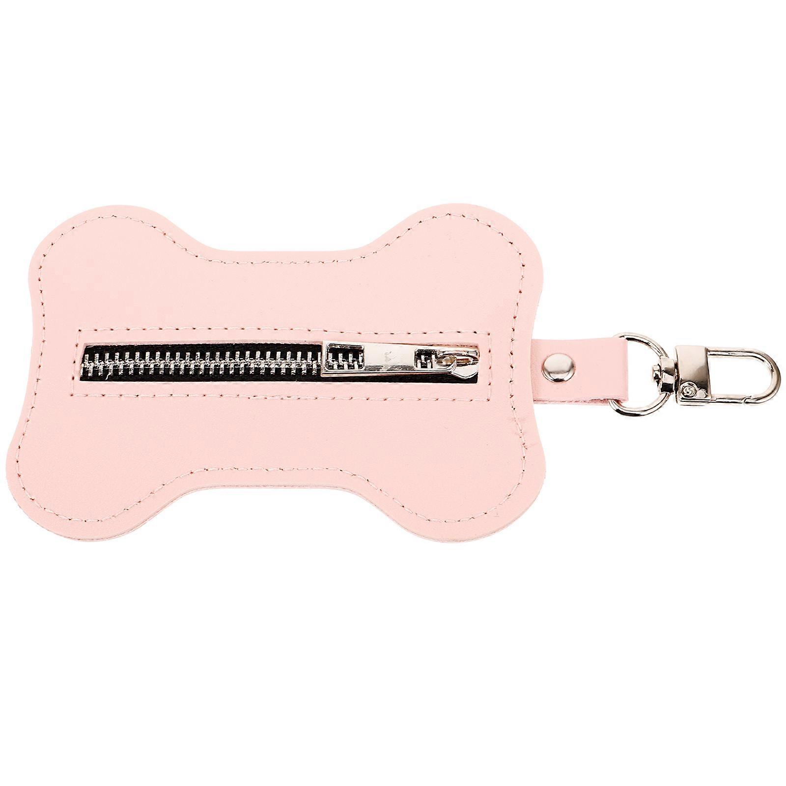 Convenient Poop Bag Holder Portable Design Pink 7.07X3.34X0.20IN Bag Storage