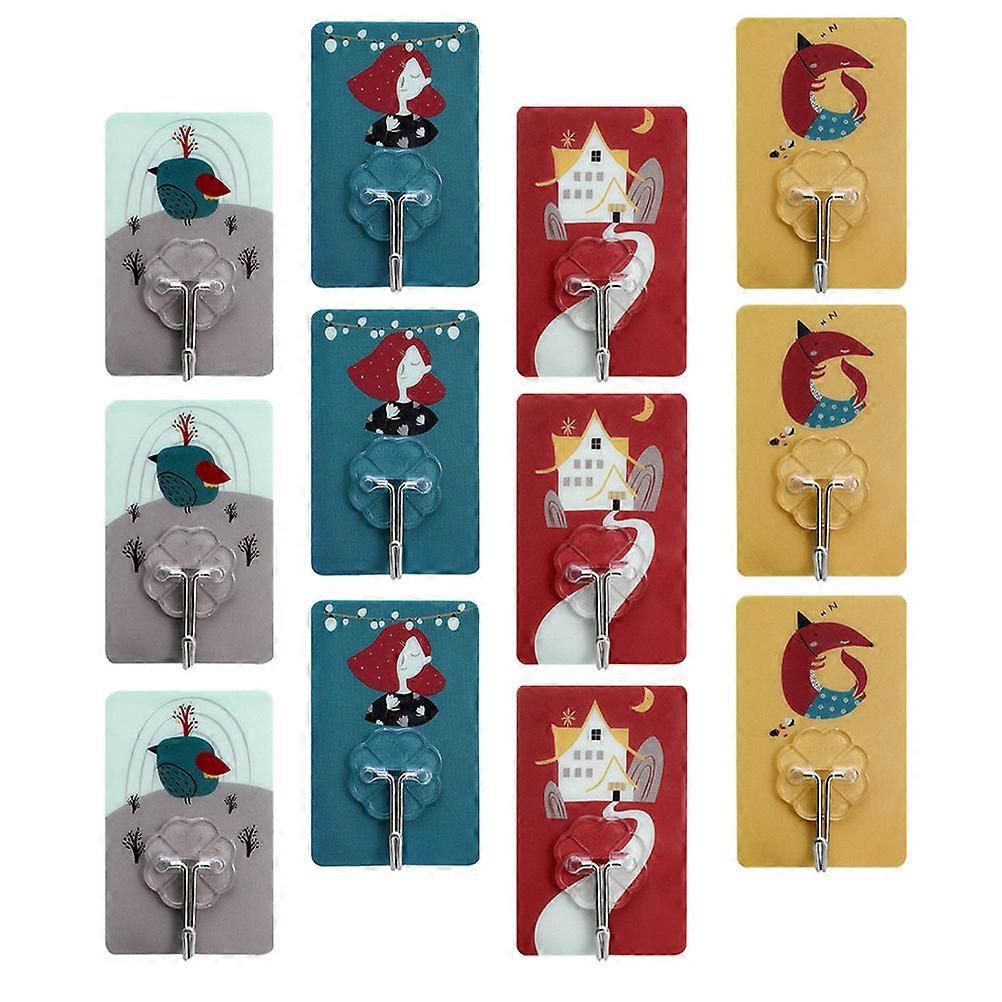 Picture Hooks Nail-Free Self-Adhesive Wall Hangers Key Hooks Assorted Color 40Pcs