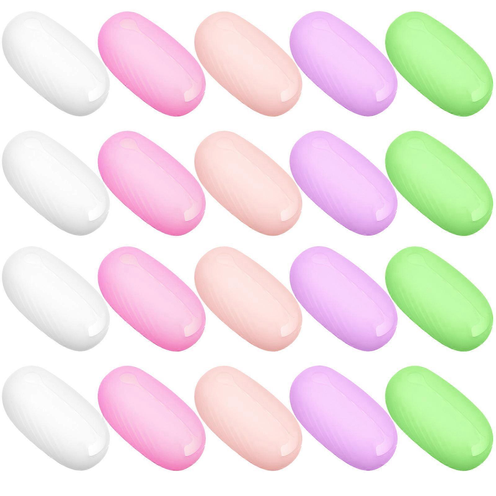 歯ブラシ収納キャップ 防塵 耐水性 旅行用 キャンプ ライトパープル 4.20X2.40X2.09CM 20パック