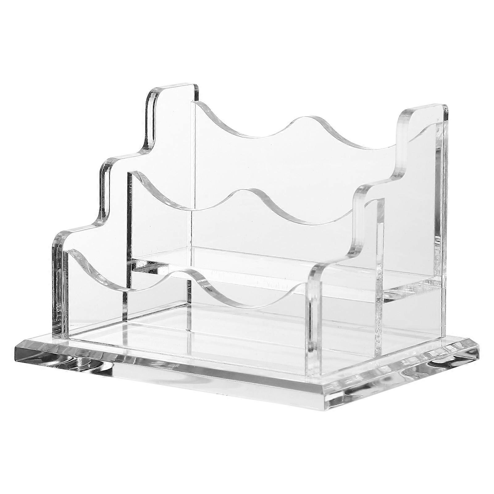 Desktop Display Rack Business Display Stand Rectangular Shape Acrylic Anti-slip Base 1Pack
