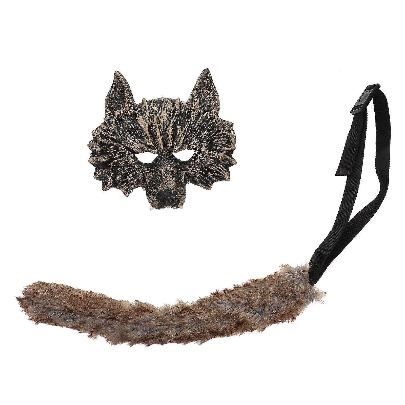 Halloween Masks Wolf Costume Accessories Transformation Stage Performance Masquerade Balls 9.0X9.0X1.6in 1 Set