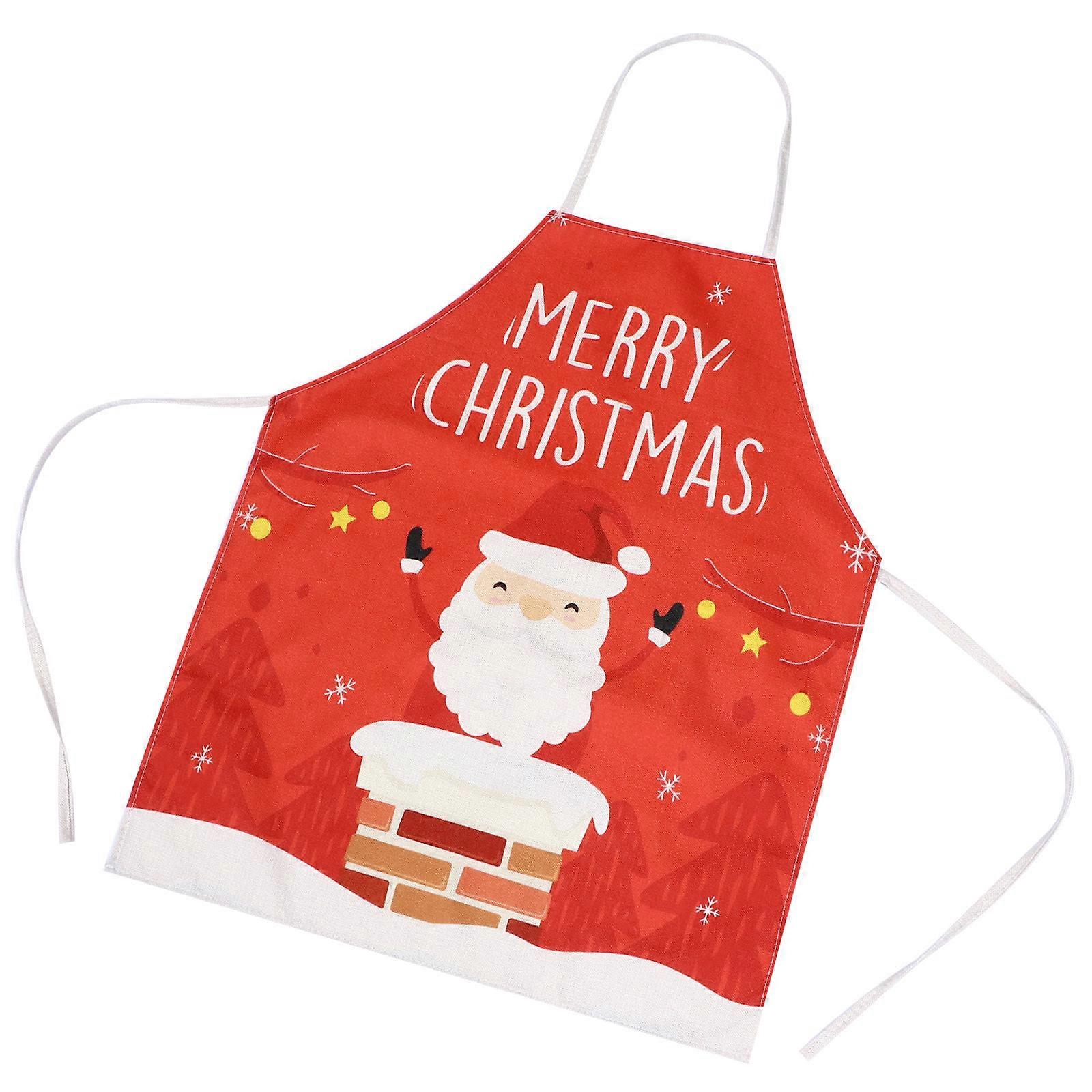 Decorative Apron Smock Apron Home Apron Unisex Design Red Linen 1Pack