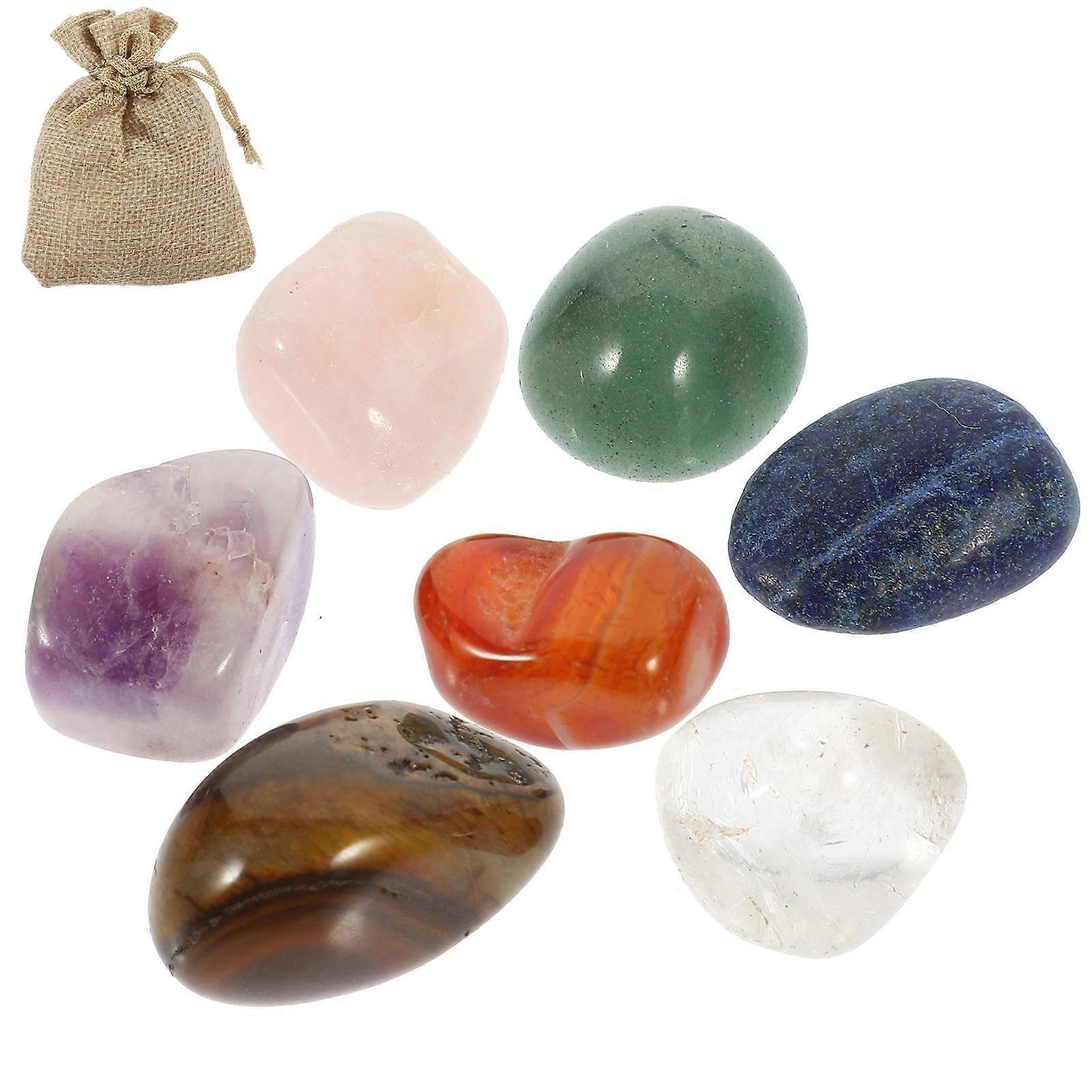 Compact Chakra Stones Natural Crystal Stone For Meditation Practice Stress Reduction 1Set