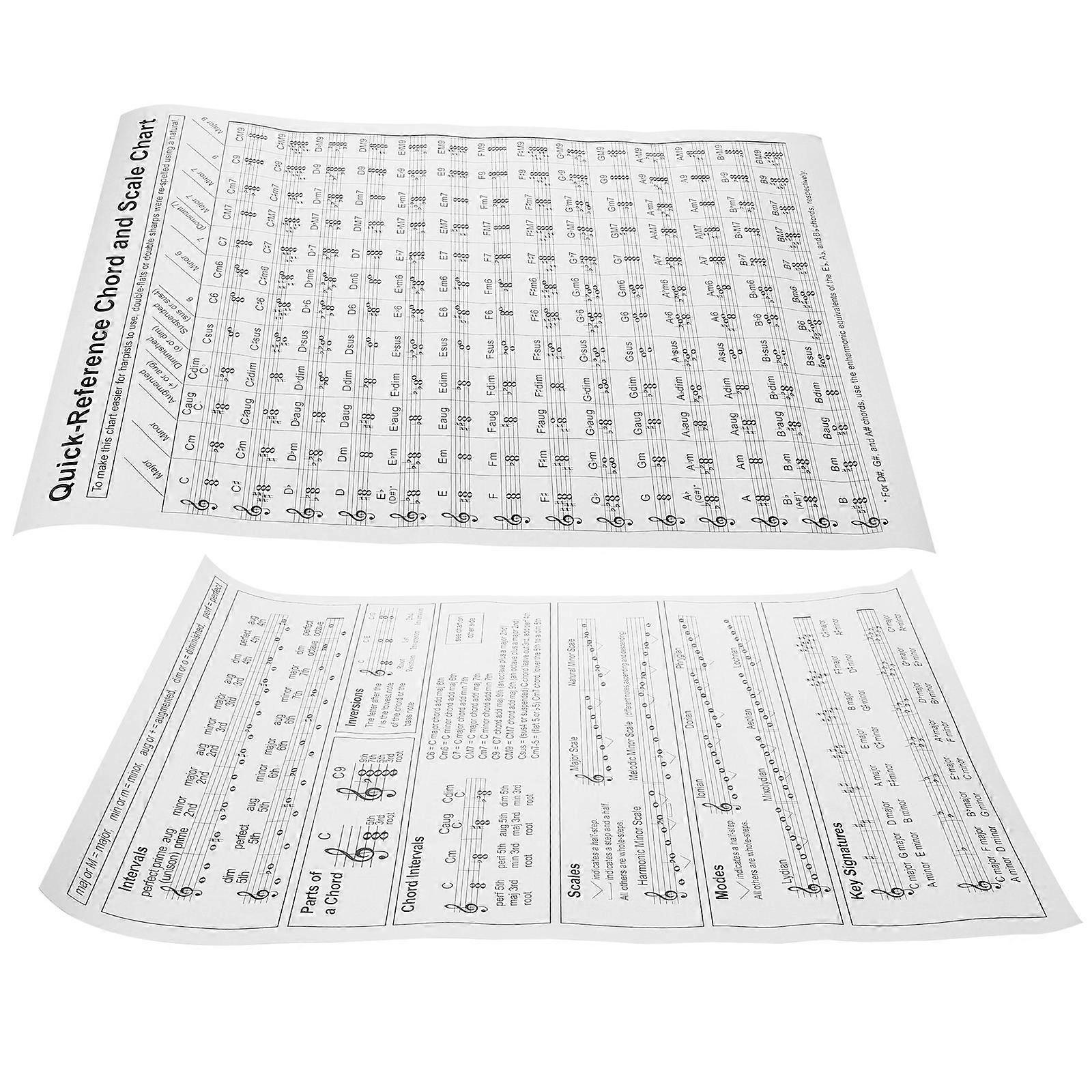 Papier Harfe Akkord Poster Für Harfe Übung Skill Entwicklung Rechteck Form Verschiedene Farbe 22,01 X 15,72 X 0,12 Zoll 1Pack