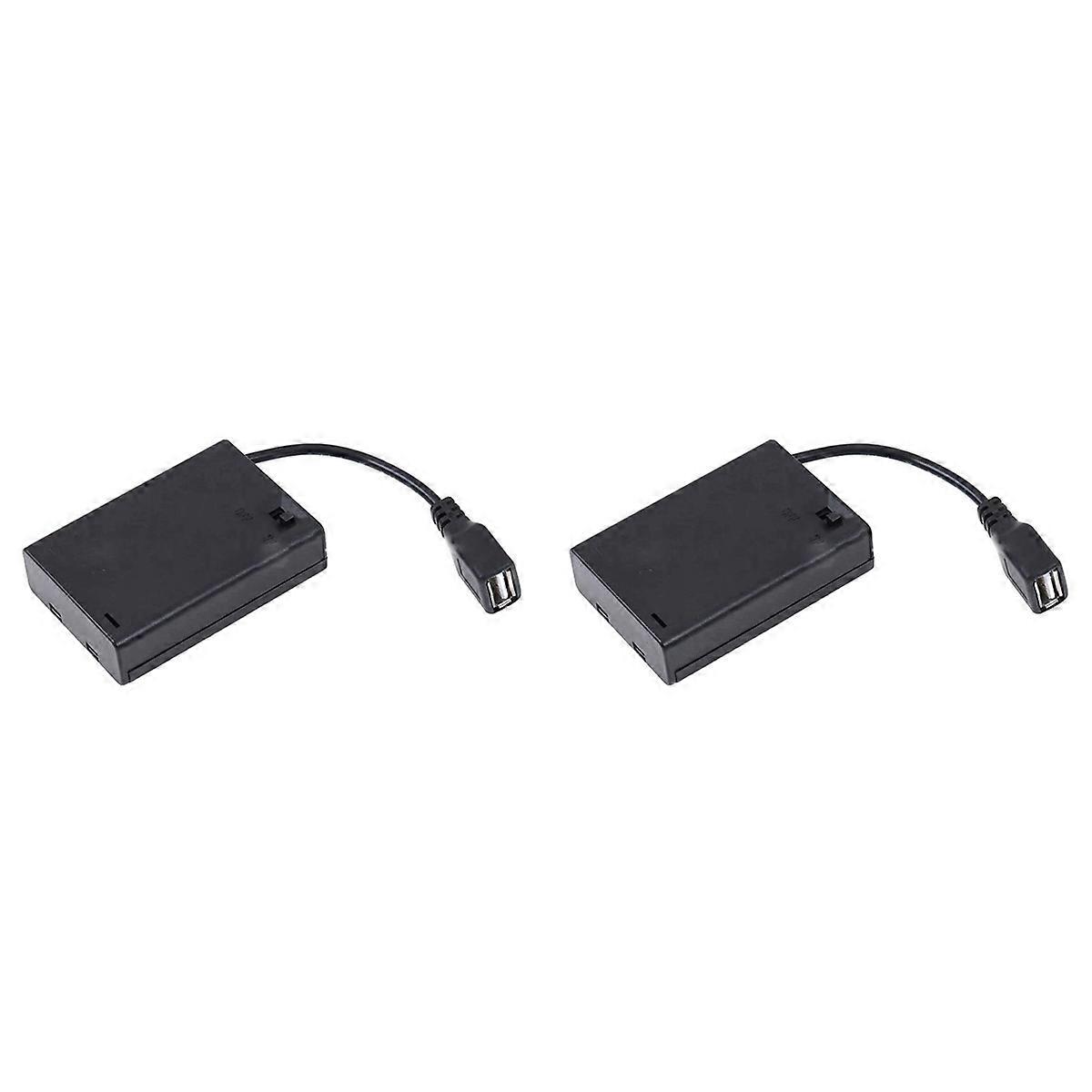 3XAA Battery Case with Cover&Switch Connected to Usb Female Connector