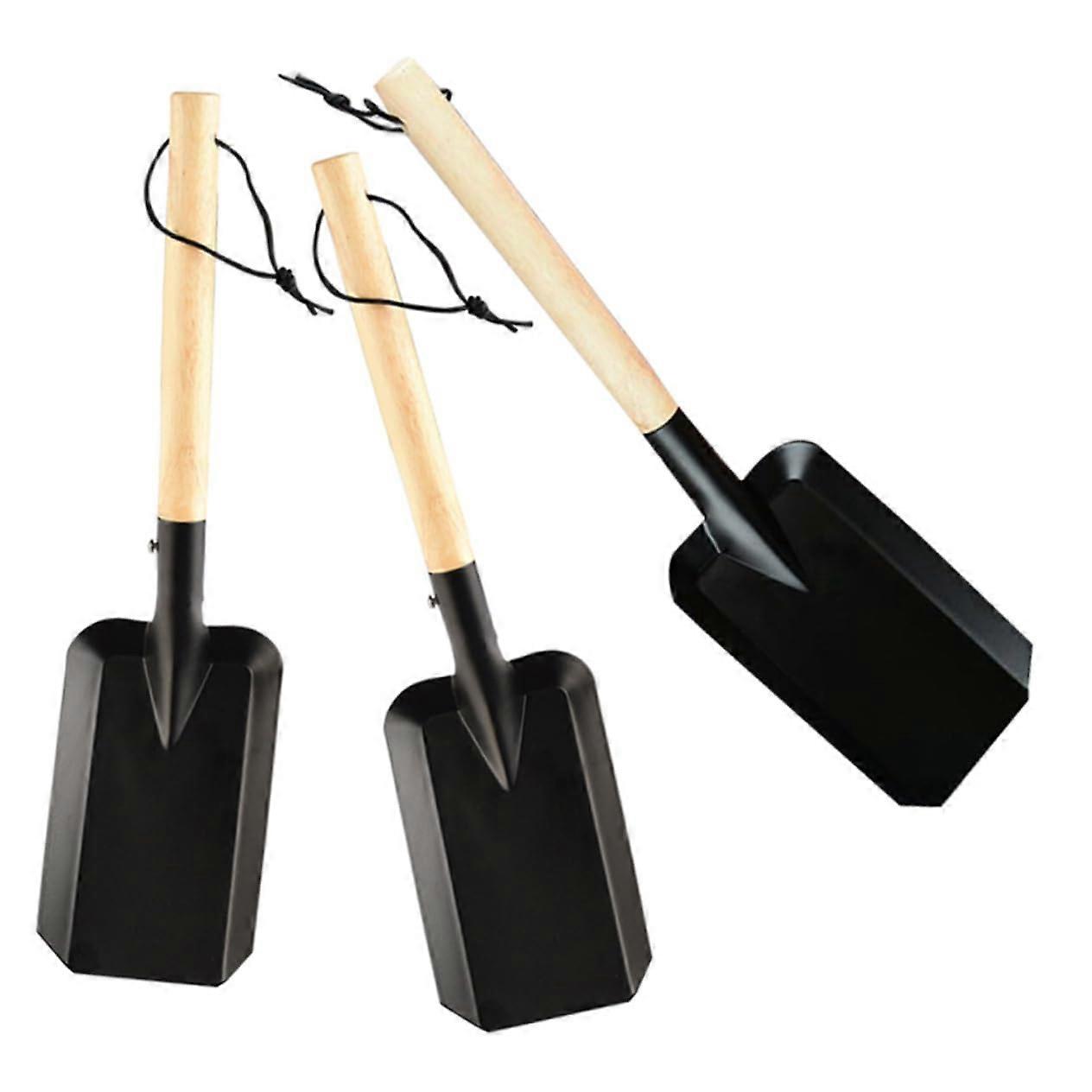 3 pieces household with oak wood handle practical small garden for loosening soil robust and durable garden tools for use in beds and pots