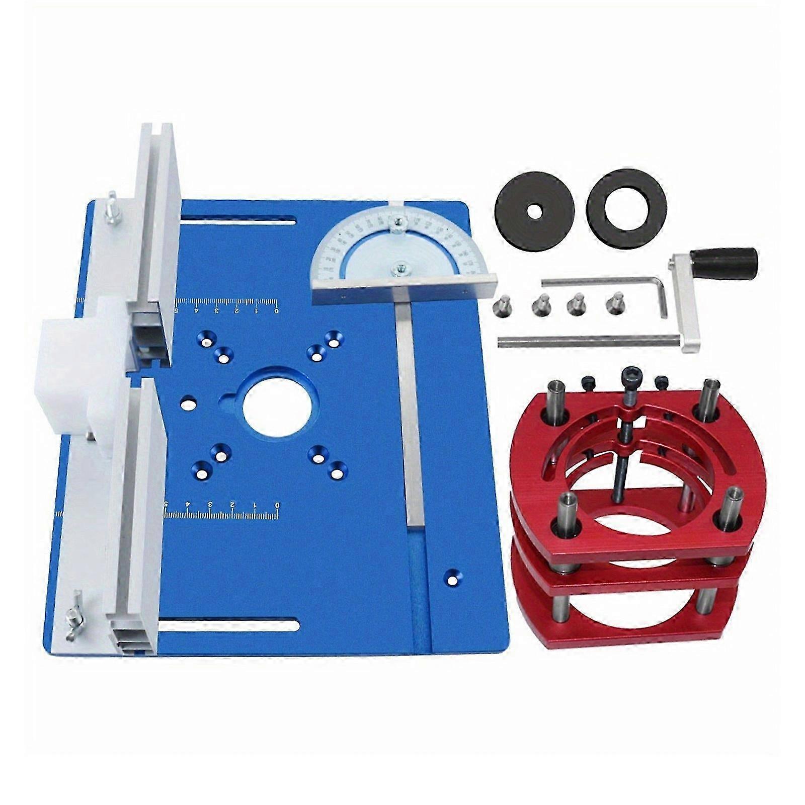(Blue) Router Systems Kits Router Table Insert Plate With Router Mounting Base Plate Router Lift Kits For Woodworking  Blue