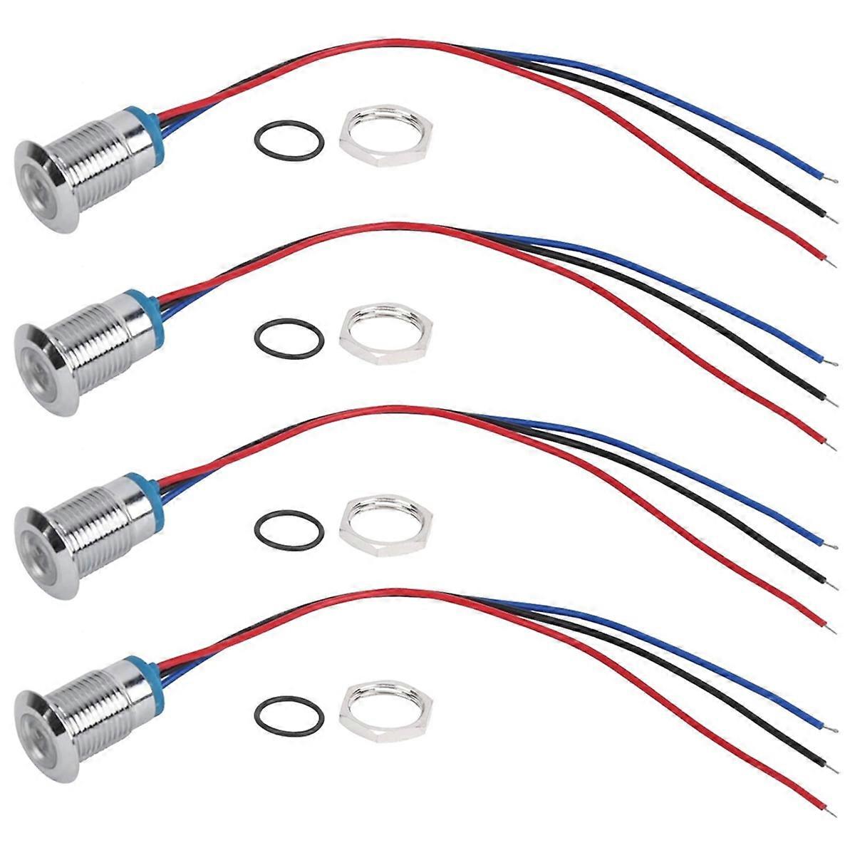 Pre-Wired LED Indicator 12mm 12VV24V Dual Colors Common Anode