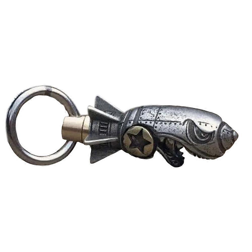 Shark Rocket Bomb Keychain Metal Bottle Opener Cool Tactile Design Durable Portable Accessory