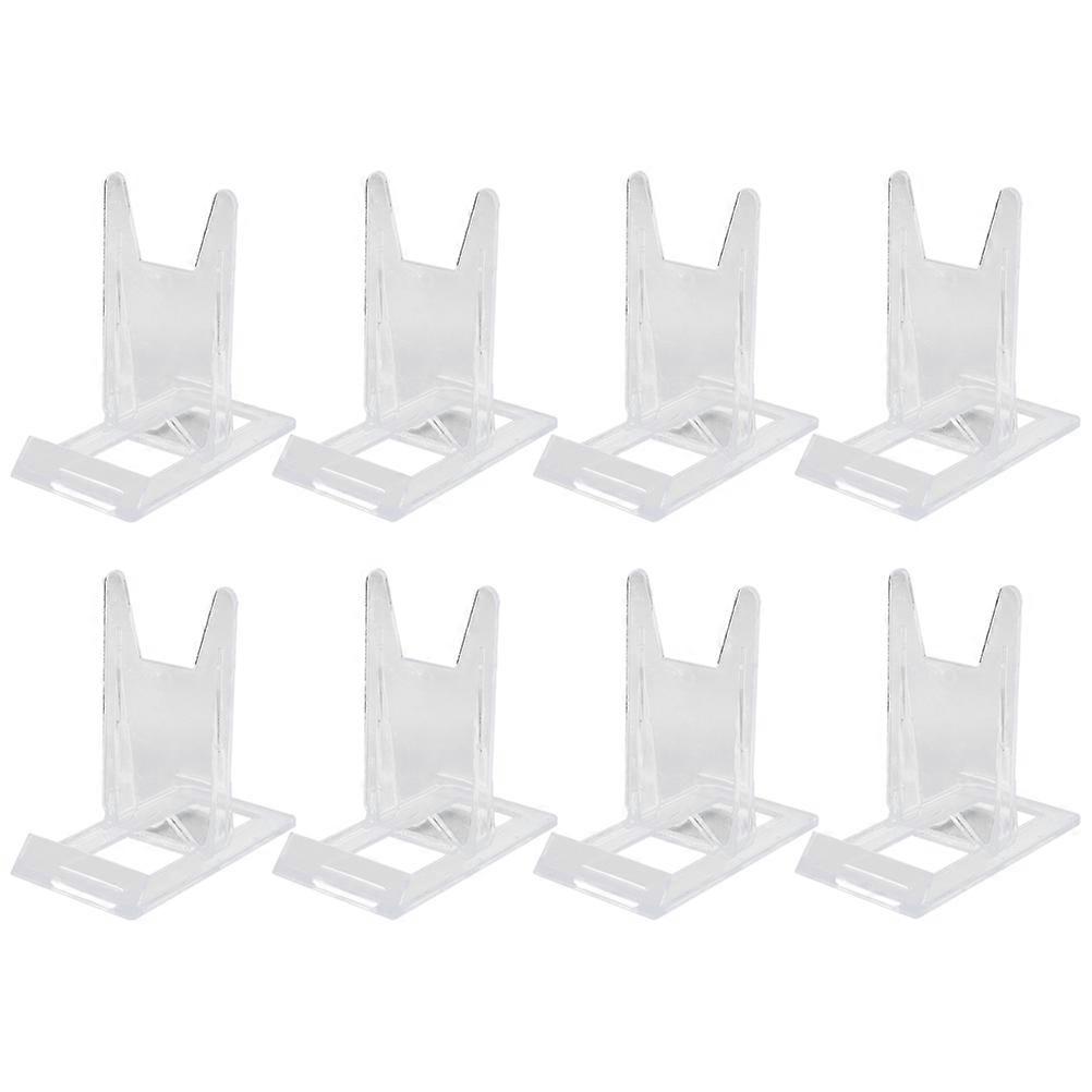 Phone Holder for Desk Multi-Functional Phone Tablet Storage Racks Portable Phone Desktop Stands Home Use Transparent 4.5x4.3x2.4in 8Pcs